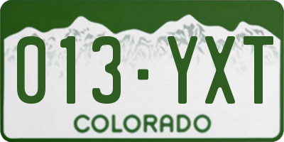 CO license plate 013YXT