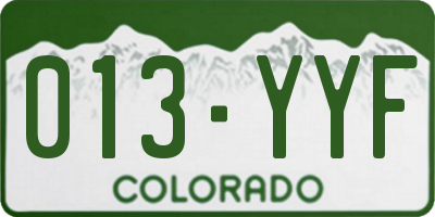 CO license plate 013YYF