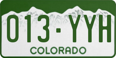 CO license plate 013YYH