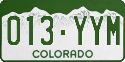 CO license plate 013YYM
