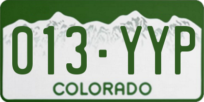 CO license plate 013YYP