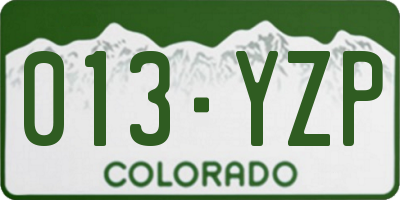 CO license plate 013YZP