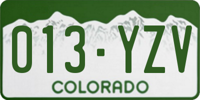 CO license plate 013YZV