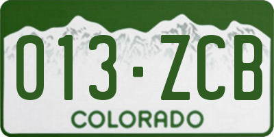 CO license plate 013ZCB