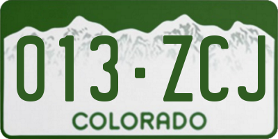 CO license plate 013ZCJ