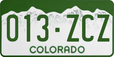 CO license plate 013ZCZ