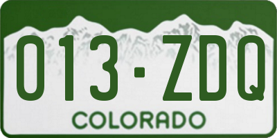 CO license plate 013ZDQ