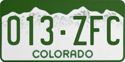 CO license plate 013ZFC