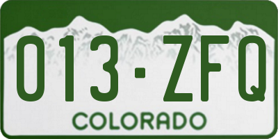 CO license plate 013ZFQ