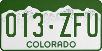 CO license plate 013ZFU