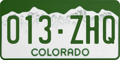 CO license plate 013ZHQ