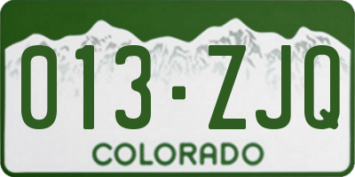 CO license plate 013ZJQ