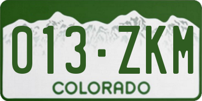 CO license plate 013ZKM
