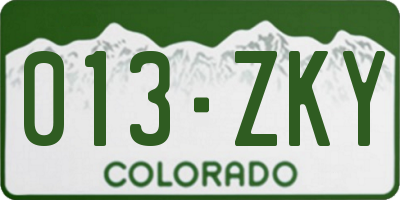 CO license plate 013ZKY