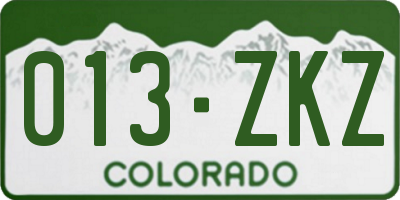 CO license plate 013ZKZ