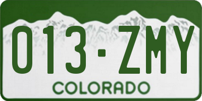 CO license plate 013ZMY