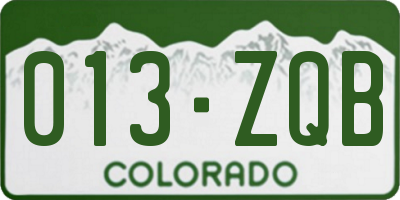 CO license plate 013ZQB