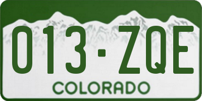 CO license plate 013ZQE