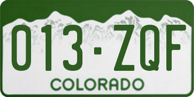 CO license plate 013ZQF