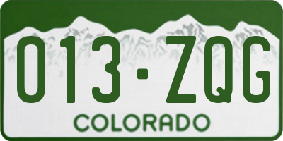 CO license plate 013ZQG