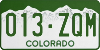 CO license plate 013ZQM