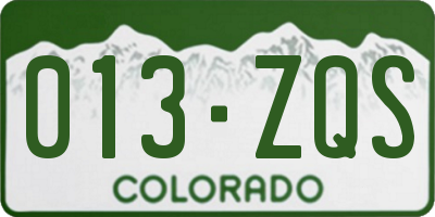 CO license plate 013ZQS