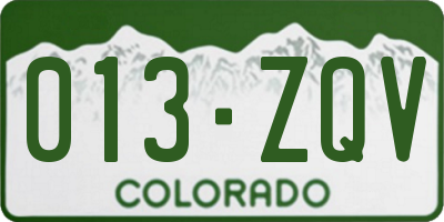 CO license plate 013ZQV