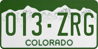 CO license plate 013ZRG