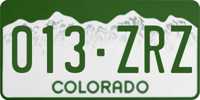 CO license plate 013ZRZ