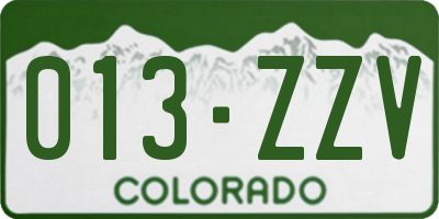 CO license plate 013ZZV