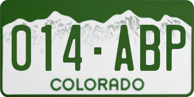 CO license plate 014ABP