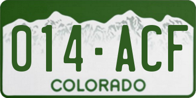 CO license plate 014ACF