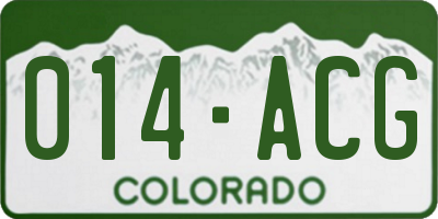 CO license plate 014ACG