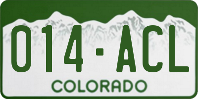 CO license plate 014ACL