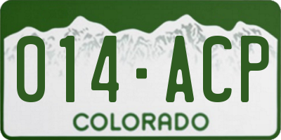 CO license plate 014ACP