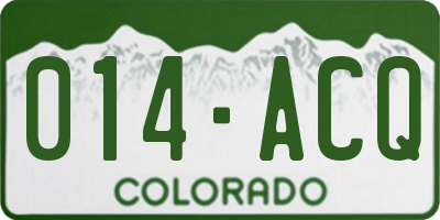 CO license plate 014ACQ