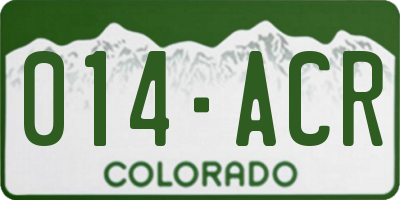 CO license plate 014ACR