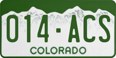 CO license plate 014ACS