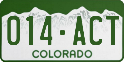 CO license plate 014ACT