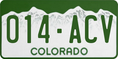 CO license plate 014ACV