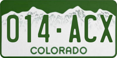 CO license plate 014ACX