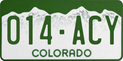 CO license plate 014ACY