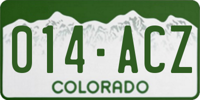 CO license plate 014ACZ