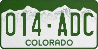 CO license plate 014ADC