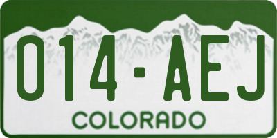 CO license plate 014AEJ