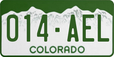 CO license plate 014AEL