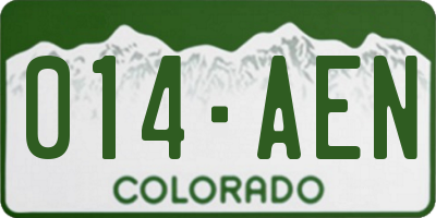 CO license plate 014AEN