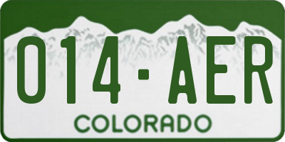 CO license plate 014AER