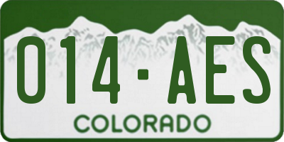 CO license plate 014AES