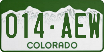 CO license plate 014AEW